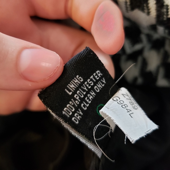 ⭐Dalia Black & White Houndstooth Button Up Wool Jacket Size 4 - Picture 9 of 9